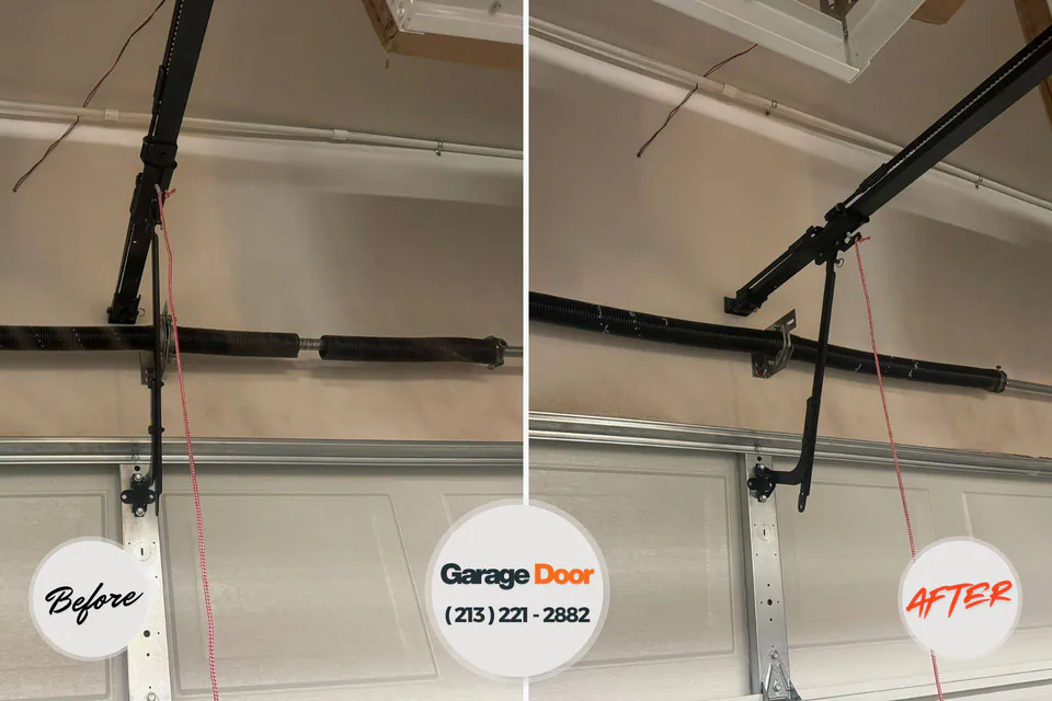 Before and after: garage door repair Ardmore, IN